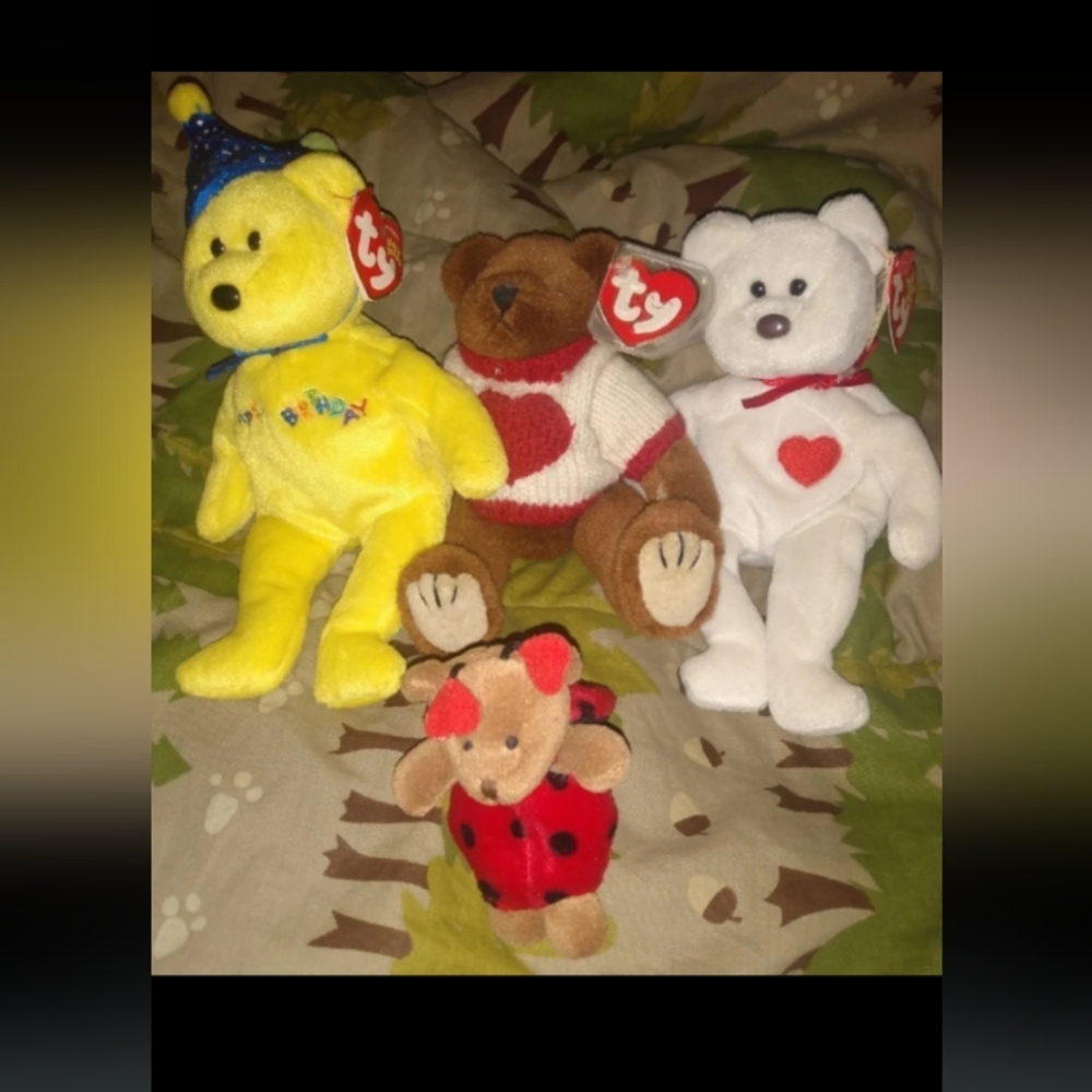 TY Plush Toy Set - Yellow, Brown, White